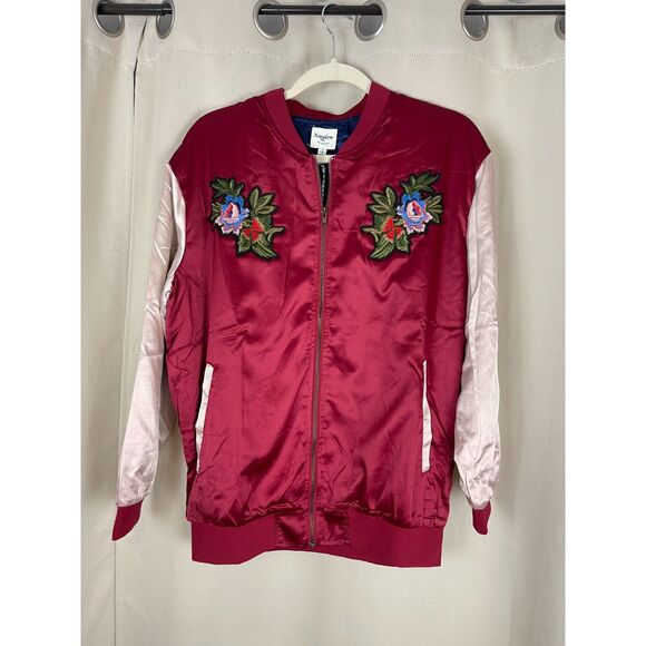 Hayden Jackets & Blazers - Hayden Los Angeles Embroidered Satin Bomber Jacket - Size S